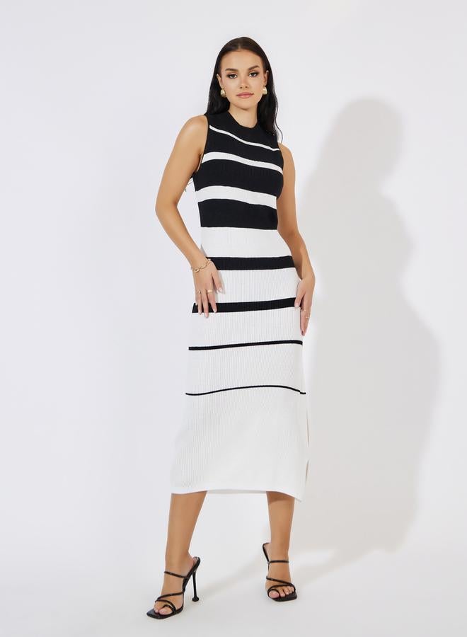 Styli Striped Sleeveless Dress  - Image 1