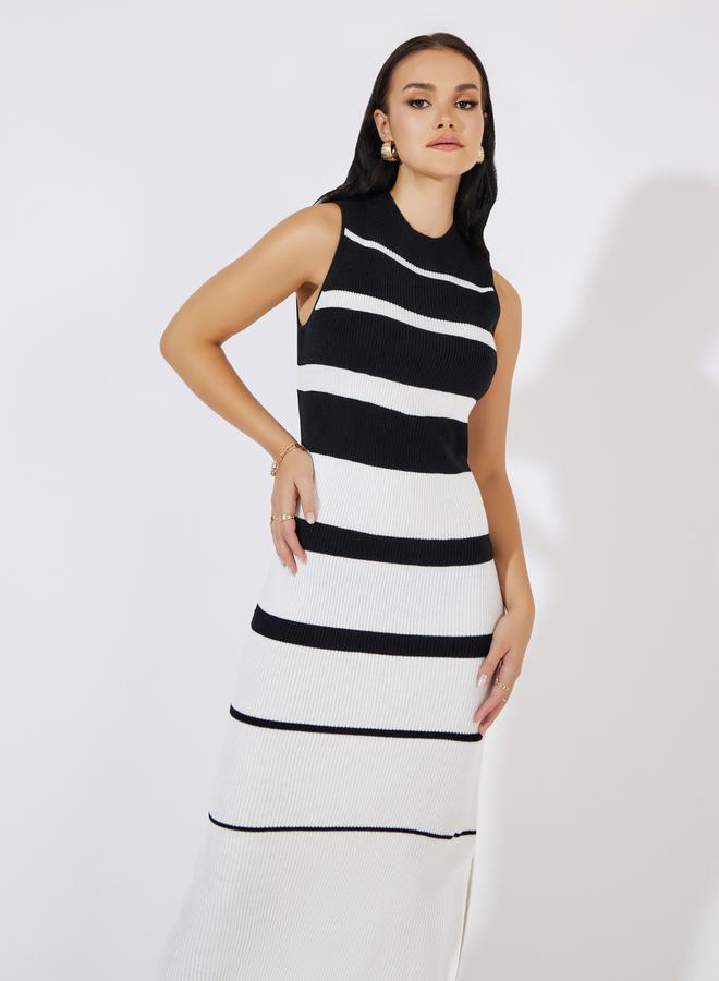 Styli Striped Sleeveless Dress  - Image 3