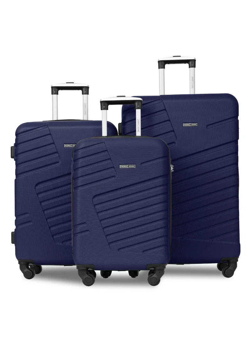 Prime 3-Piece ABS Hardshell Spinner Luggage Set | Lightweight 20/24/28 Inch Travel Trolley Suitcase – Navy