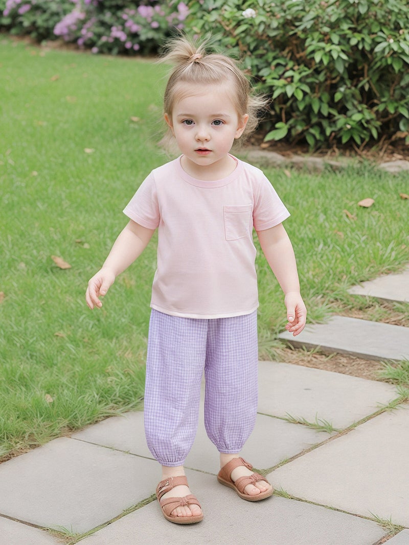 Kids Girls Boys Jogger Pants Loose Plaid Print Elastic Waist Trousers Casual Bottoms for Toddler Newborn Infant - Image 5