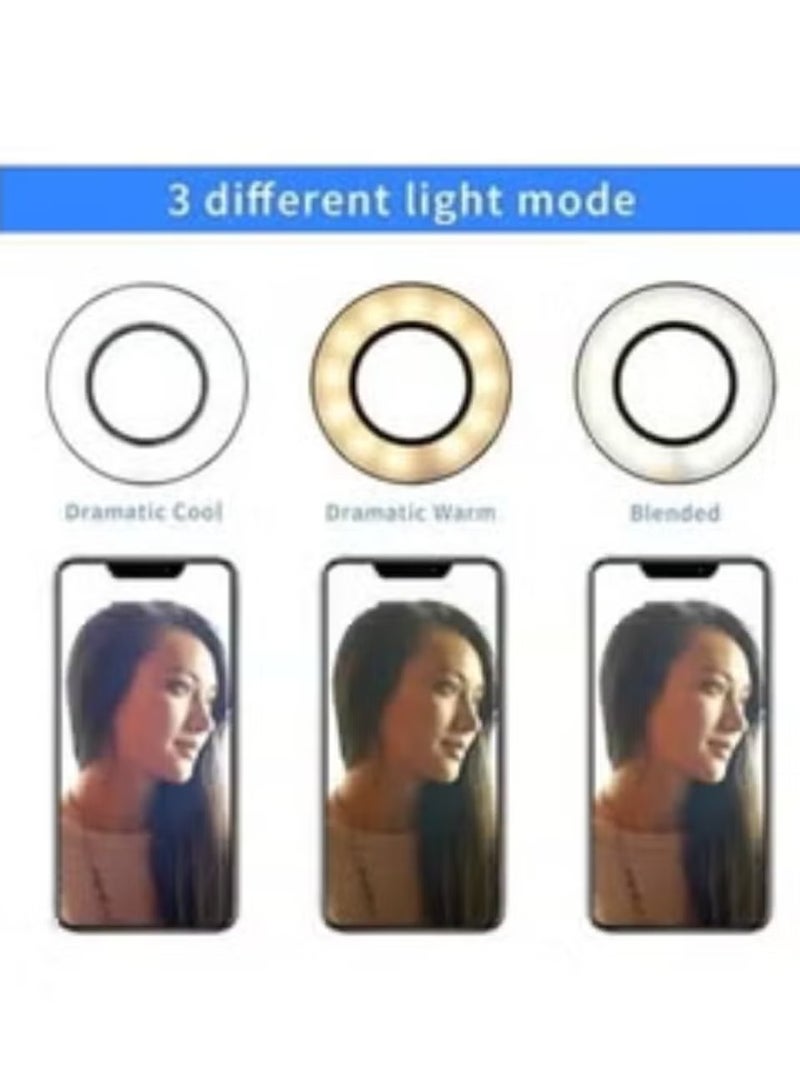 TIGER Selfie Ring Light with Cell Phone Holder Stand for Live Stream/Makeup, LED Camera Lighting [3-Light Mode] with Flexible Arms Compatible with Cell Phones and Camera - Image 2