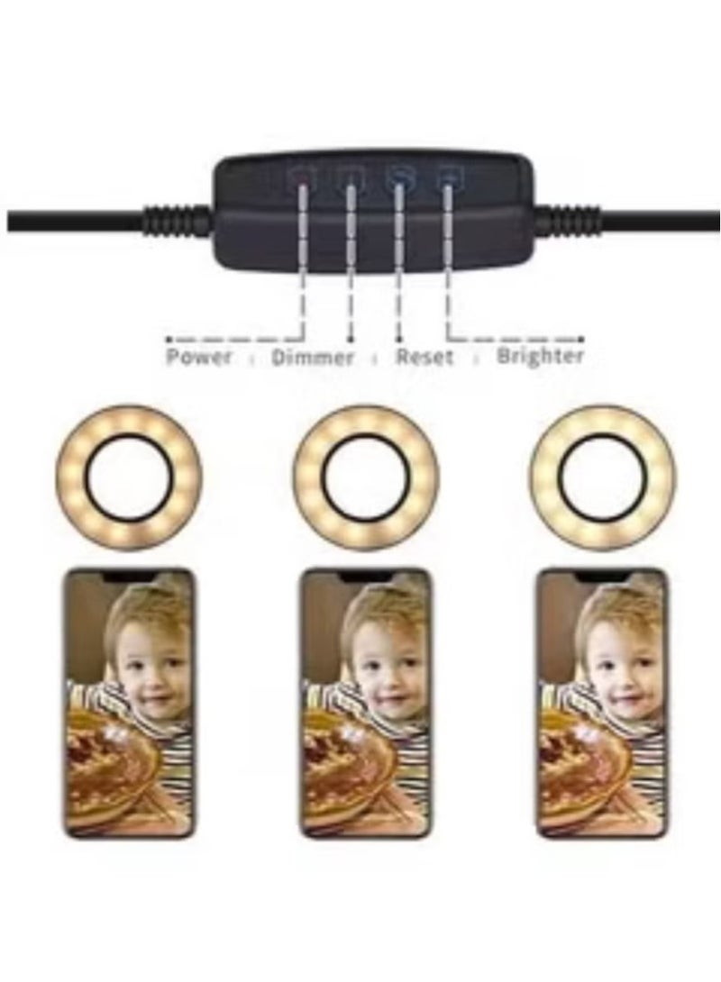 TIGER Selfie Ring Light with Cell Phone Holder Stand for Live Stream/Makeup, LED Camera Lighting [3-Light Mode] with Flexible Arms Compatible with Cell Phones and Camera - Image 4