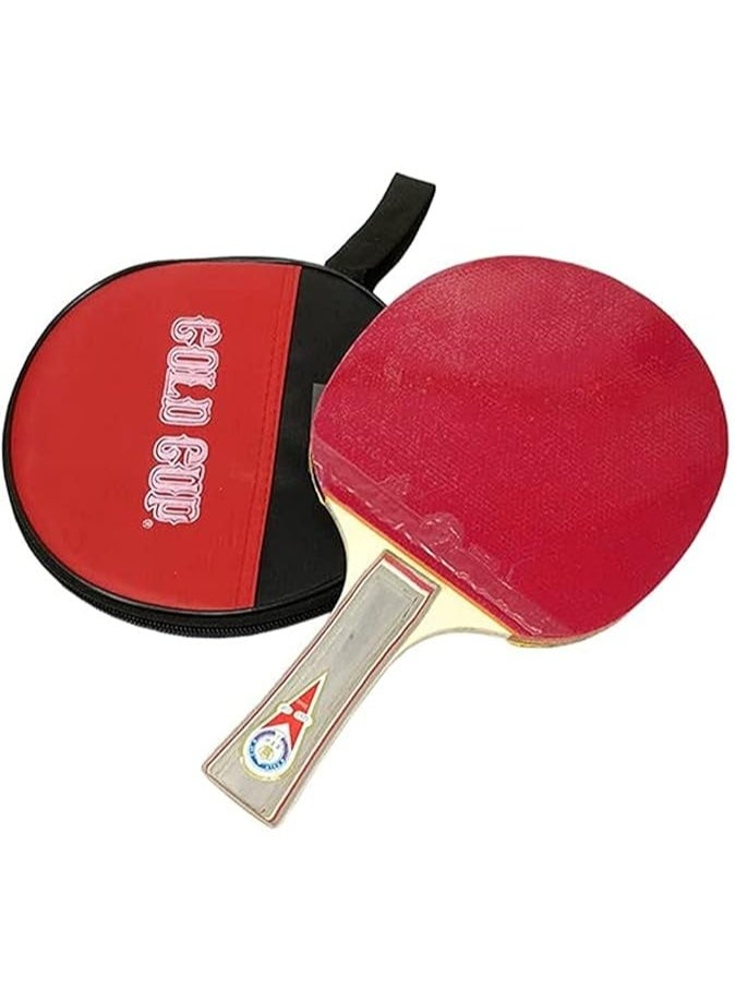 مضرب تنس طاولة – وجه مزدوج أحمر وأسود – مع شنطة حمل – أداء عالي للمبتدئين والهواة – تصميم مريح ومتين - Image 1