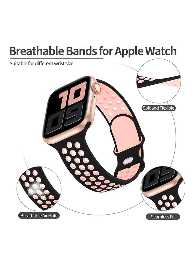 ICS Replacement Band For Apple Watch SE/6/5/4/3/2/1 38/40 mm Black/Pink - Image 2