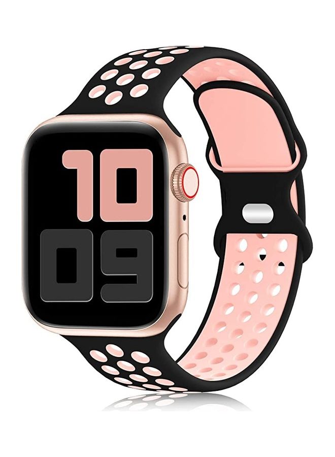 ICS Replacement Band For Apple Watch SE/6/5/4/3/2/1 38/40 mm Black/Pink - Image 1