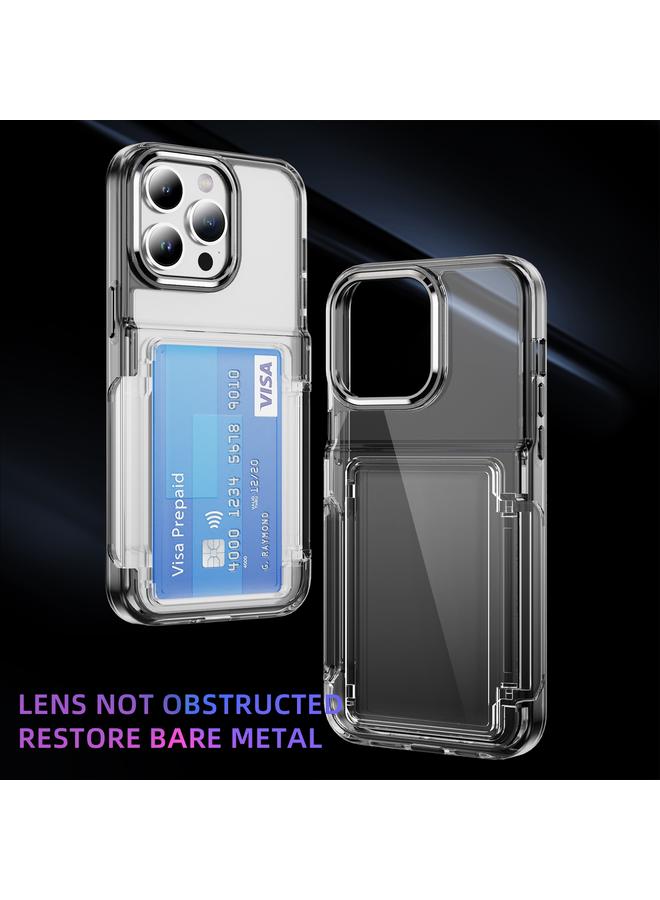 S-TOP Case For iPhone 16 Plus Card Holder Acrylic Hybrid TPU Phone Case - Image 2