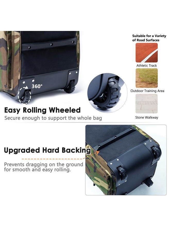 VIGEGARI Upgraded Rolling Baseball Bag with Sturdy Hard Backing - Large Softball Bag with Wheels for 4 Bats, Catcher Gear Bags for Boys 8-12, Youth, Adults - Image 5