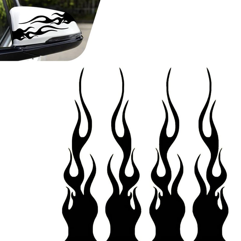 Ferianl 59 Flame Reflective Sticker SelfAdhesive Waterproof Vinyl Decal Flame Fire Retro Sticker for Golf Cart OffRoad Vehicles Motorcycles Bike Skateboard Laptop DIY Decoration Black - Image 3