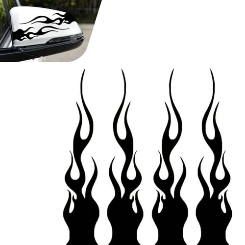 Ferianl 59 Flame Reflective Sticker SelfAdhesive Waterproof Vinyl Decal Flame Fire Retro Sticker for Golf Cart OffRoad Vehicles Motorcycles Bike Skateboard Laptop DIY Decoration Black - Image 1