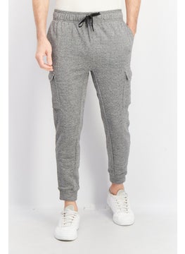90 Degree By Reflex Men Regular Fit Heather Cargo Jogger Pants, Charcoal  - Image 1