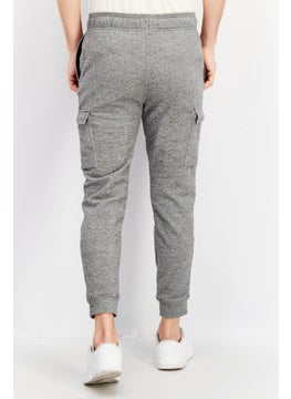 90 Degree By Reflex Men Regular Fit Heather Cargo Jogger Pants, Charcoal  - Image 2