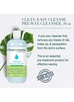 Clean + Easy Clean + Easy Cleanse- Pre Wax Cleanser, Removes Any Traces Of Oils and Make-up Before Hair Removal, Essential Pre-Treatment for Effective Waxing, 16 oz  - Image 3