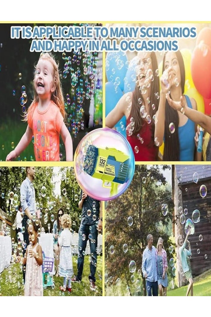132 Holes Bubble Gun Machine - Bubble Blower Toy with Colorful Lights, Big Bubble Maker for Kids, for Outdoor and Indoor Fun (Pink) - Image 4