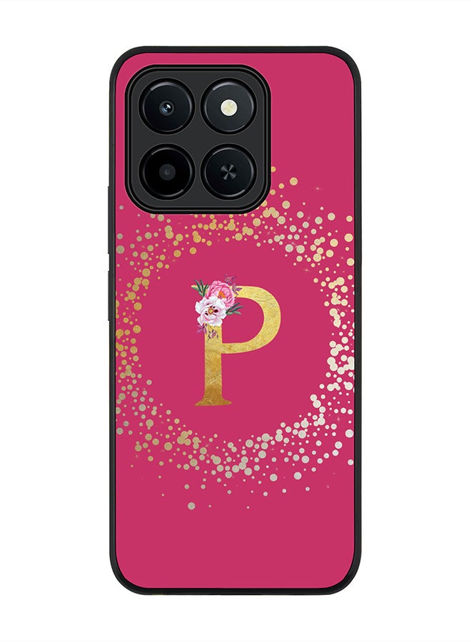 Stylizedd For Honor X6c Case,Slim fit Camera Protection, Shockproof Thin Phone cover  - Custom Monogram Floral - P ( Deep Pink )