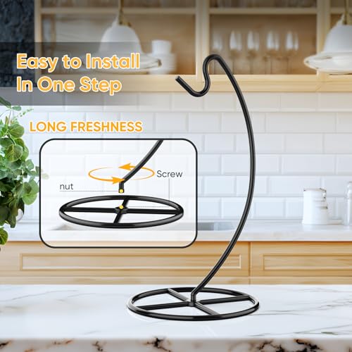 Beesini 2 Pack Banana Holder, Banana Tree Stand Metal, Banana Stand Holder, Holds Up to 15LB Banana or Grape, Banana Rack for Kitchen Counter, Black - Image 5