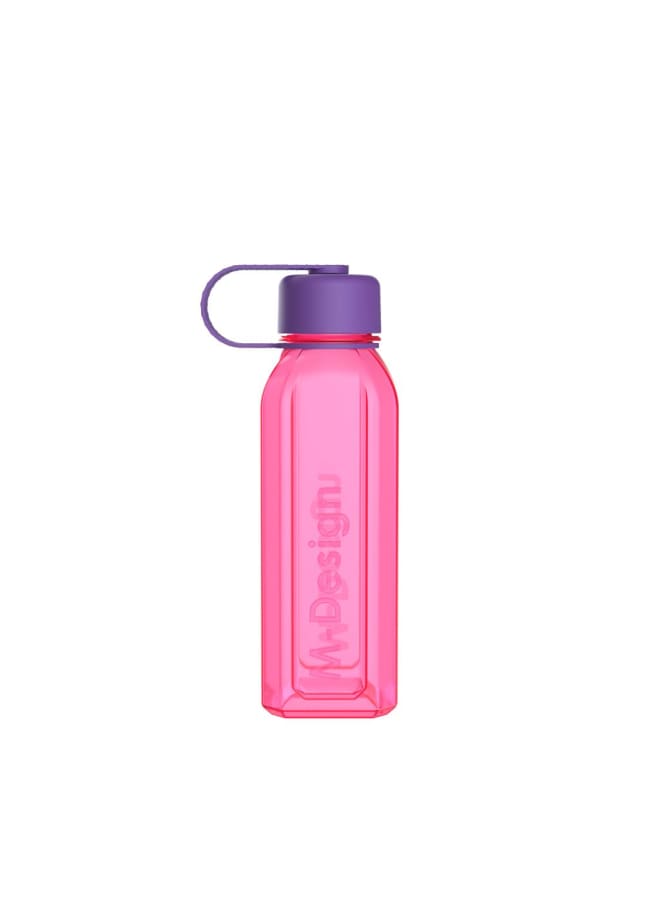 m-design M Design Square Bottle with Strap 500ml - Pink - Image 1