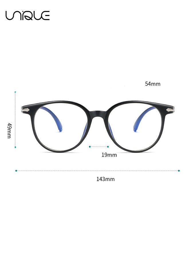 يونيك نظارات - نظارات حجب الضوء الأزرق - نظارات غير قصيرة النظر - نسائي للرجال للقراءة / الألعاب / التلفزيون / نظارات الهاتف المحمول - مضاد لإجهاد العين - نظارات عصرية خفيفة الوزن للكمبيوتر الشخصي - مع حافظة نظارات (أسود) - Image 2
