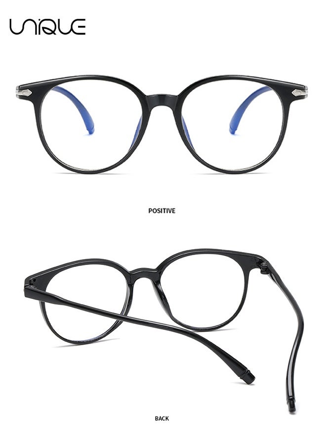 يونيك نظارات - نظارات حجب الضوء الأزرق - نظارات غير قصيرة النظر - نسائي للرجال للقراءة / الألعاب / التلفزيون / نظارات الهاتف المحمول - مضاد لإجهاد العين - نظارات عصرية خفيفة الوزن للكمبيوتر الشخصي - مع حافظة نظارات (أسود) - Image 3