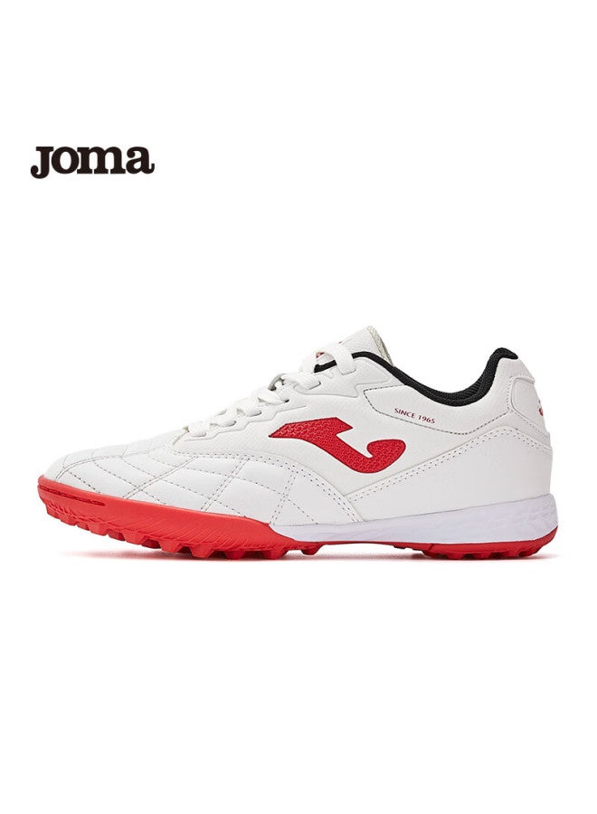 Joma Soccer Shoes For Children, Tf Turf Cleats For Boys And Girls, Youth And Elementary School Students, Non-slip Wear-resistant Football Training Shoes, White And Red, Size 34 - Image 1