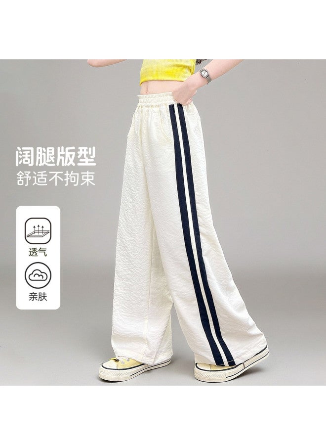 Bumblebee Girls' Summer Pants Thin Casual Trousers 2025 New Collection Large Kids Fashion Wide Leg Pants Loose Sportswear - Image 2