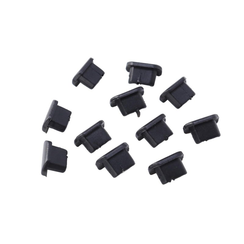 10 Pcs Black Phone Charging Port Dust Plug Protector Sand Sweat Proof Stylish Design - Image 2