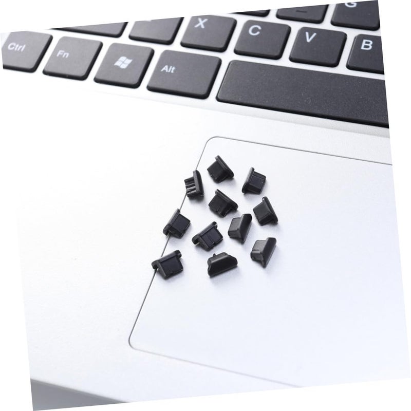 10 Pcs Black Phone Charging Port Dust Plug Protector Sand Sweat Proof Stylish Design - Image 5