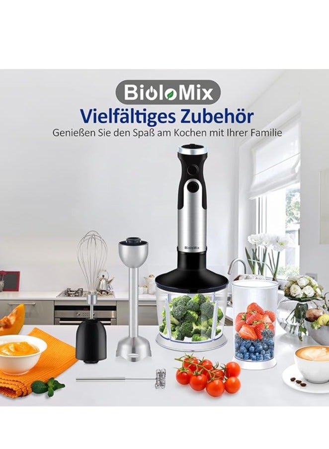 بيولوميكس خلاط يدوي BHB1200 (بقوة 1200 واط، 6 سرعات + توربو، يشمل وعاء قطع الطعام بسعة 500 مل وكوب بسعة 600 مل) بشفرات مصنوعة من الفولاذ المقاوم للصدأ وخالية من مادة BPA. - Image 5