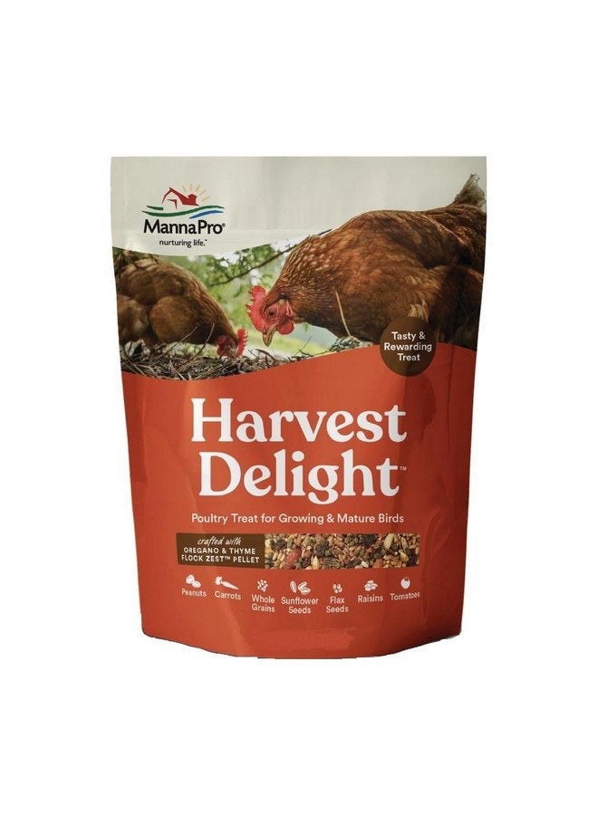 مانا برو Manna Pro Harvest Delight - وجبة دجاج كاملة المكونات - مزيج من الحبوب والزبيب والطماطم والجزر وبذور عباد الشمس - وجبة دواجن مختلطة - 2.5 رطل - Image 1