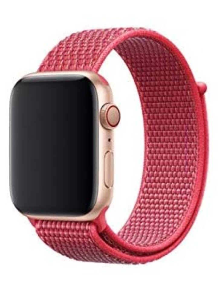 VITION Nylon Sport Band for Apple Watch 45mm 44mm 42mm Soft Replacement Strap for iWatch Series 7 6 SE 5 4 3 2 1 Rose Pink