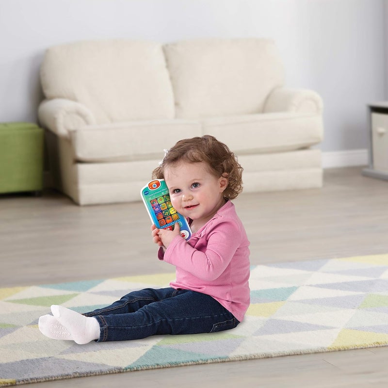 في تك VTech هاتف التمرير والاكتشاف، هاتف للعب للأطفال الرضع من البنين والبنات، لعبة تفاعلية مع أضواء وأصوات، ألعاب هواتف للأطفال الرضع، لعبة تعليمية مع الحيوانات والأرقام، من عمر 6 أشهر فما فوق، النسخة الإنجليزية - Image 3