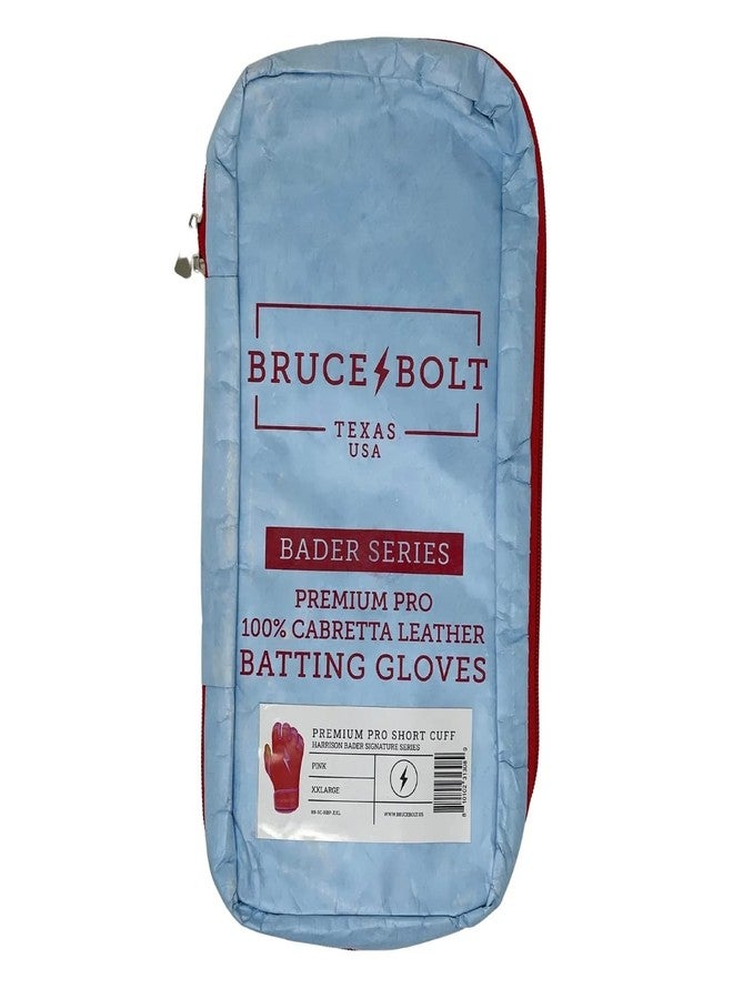 BRUCE BOLT Bader Series Short Cuff Pink Batting Glove - Pink Youth Small - Image 5