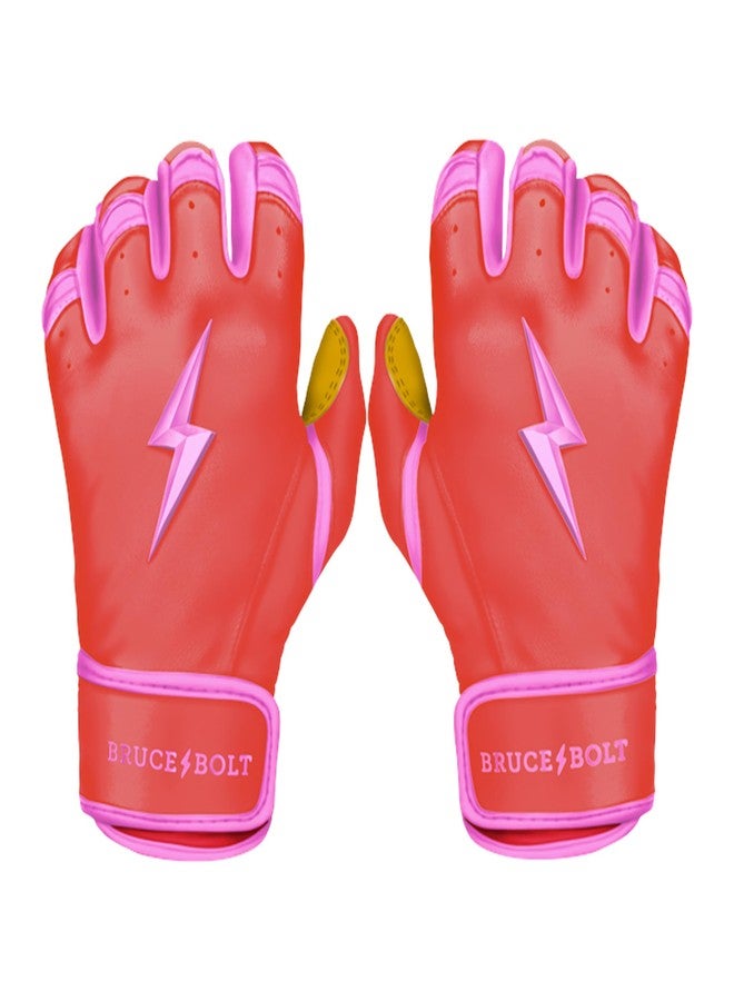 BRUCE BOLT Bader Series Short Cuff Pink Batting Glove - Pink Youth Small - Image 1