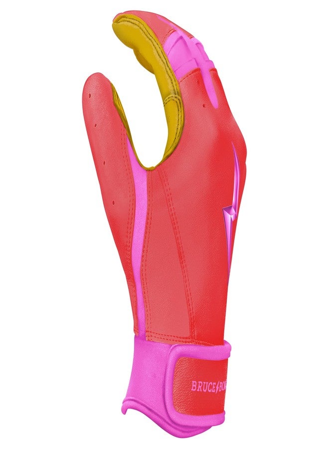 BRUCE BOLT Bader Series Short Cuff Pink Batting Glove - Pink Youth Small - Image 4
