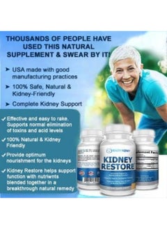 Healthy Kidney Kidney Restore Kidney Cleanse and Kidney Health Supplement to Support Normal Kidney Function, Vitamins for Kidney Health 60 caps  - Image 2
