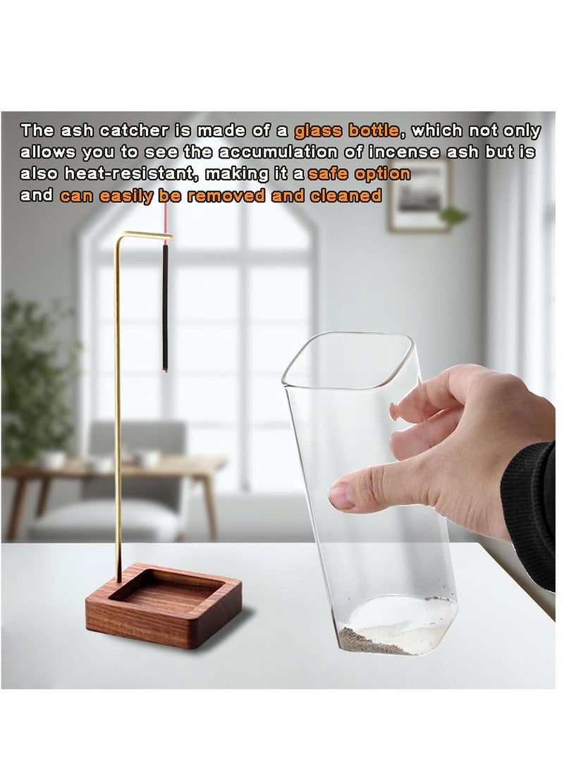 SYOSI Incense Holder for Sticks Anti-Ash Flying with Removable Glass Ash Catcher Mess-Free Incense Burner Upside Down Incense Burner for Burning Home Decor Yoga Meditation - Image 2