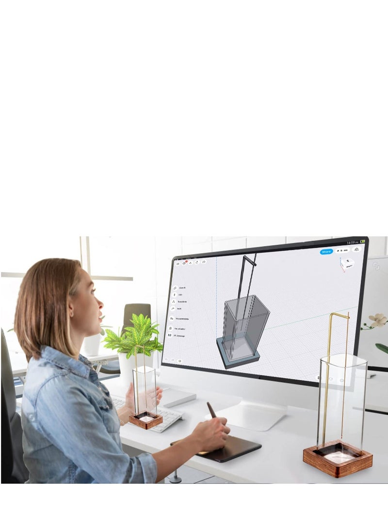 SYOSI Incense Holder for Sticks Anti-Ash Flying with Removable Glass Ash Catcher Mess-Free Incense Burner Upside Down Incense Burner for Burning Home Decor Yoga Meditation - Image 4