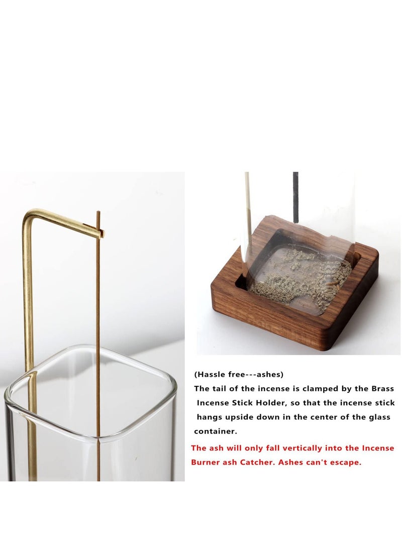 SYOSI Incense Holder for Sticks Anti-Ash Flying with Removable Glass Ash Catcher Mess-Free Incense Burner Upside Down Incense Burner for Burning Home Decor Yoga Meditation - Image 5