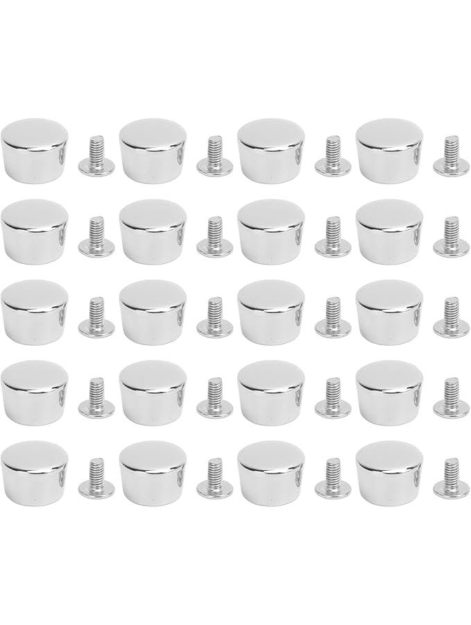 20pcs Leather Binding Rivets Zinc Alloy Multifunctional Leather Assorted Kit Rugged Secure Fastening For Belt Repair Clothing Handbag Silver - Image 1