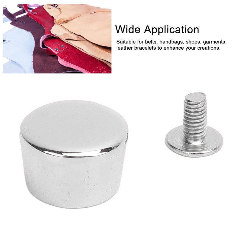 20pcs Leather Binding Rivets Zinc Alloy Multifunctional Leather Assorted Kit Rugged Secure Fastening For Belt Repair Clothing Handbag Silver - Image 4