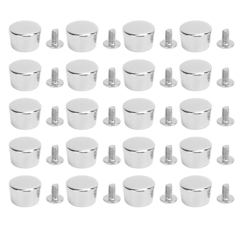 20pcs Leather Binding Rivets Zinc Alloy Multifunctional Leather Assorted Kit Rugged Secure Fastening For Belt Repair Clothing Handbag Silver - Image 2