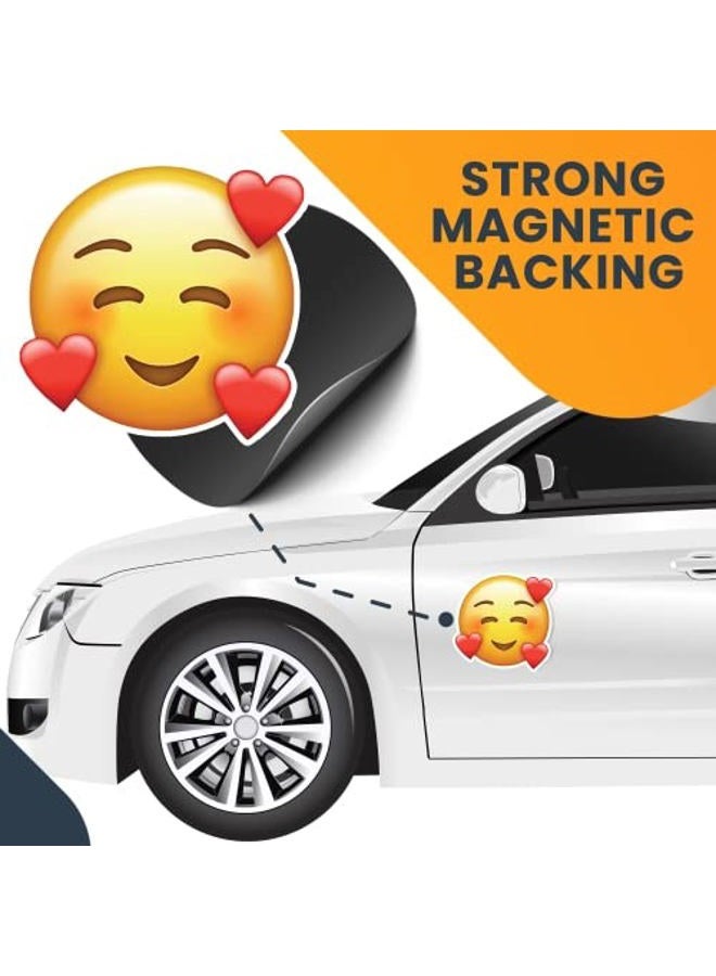 Magnet Me Up Smiley Emoticon with Surrounding Hearts Magnet Decal, 5 Inch, Cute Self-Expression Decorative Magnet for Car, Truck, SUV, Or Any Other Magnetic Surface - Image 5