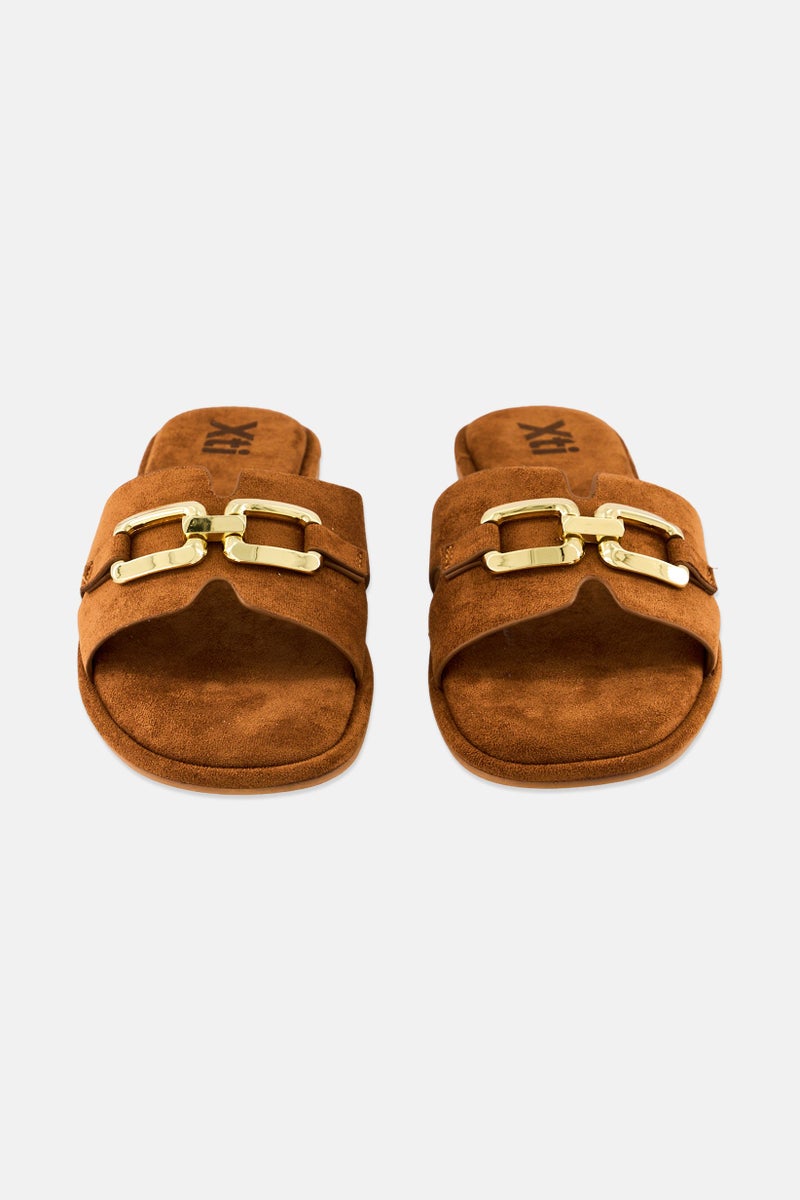 Xti Women Slip On Flats, Brown  - Image 4