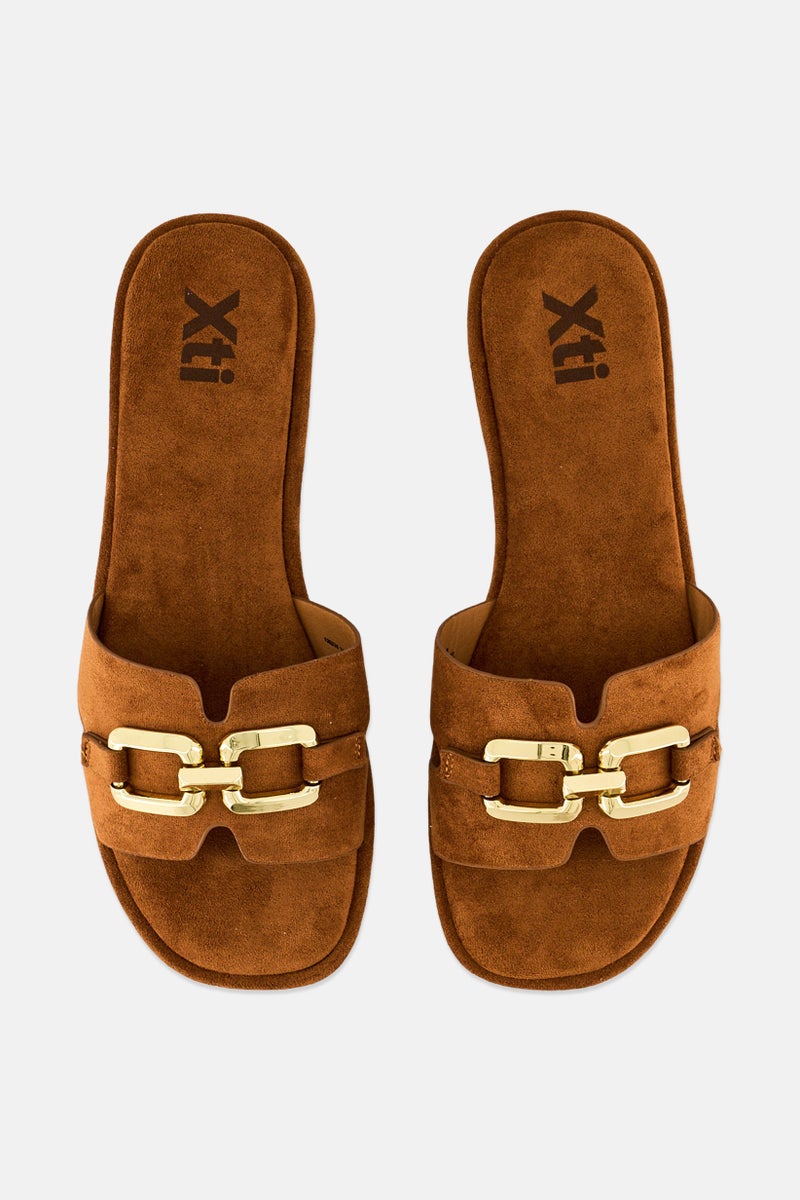 Xti Women Slip On Flats, Brown  - Image 3