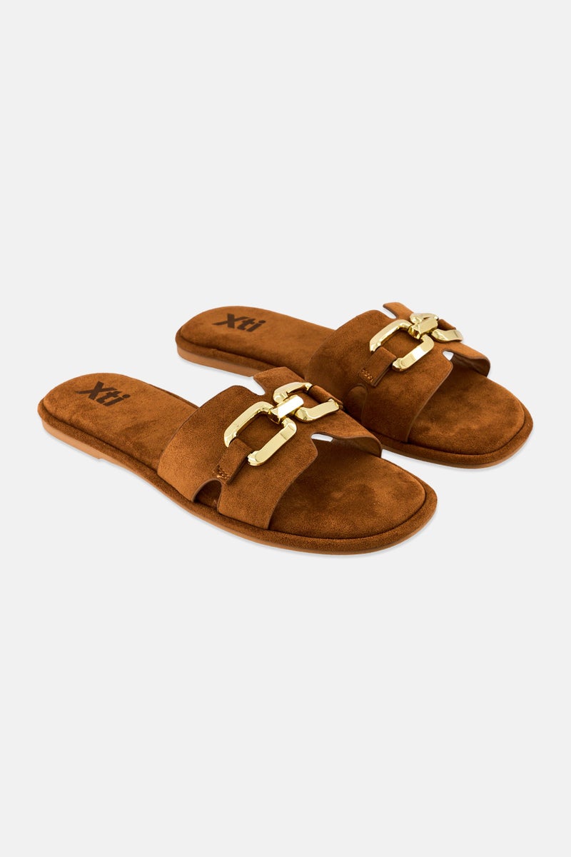 Xti Women Slip On Flats, Brown  - Image 1