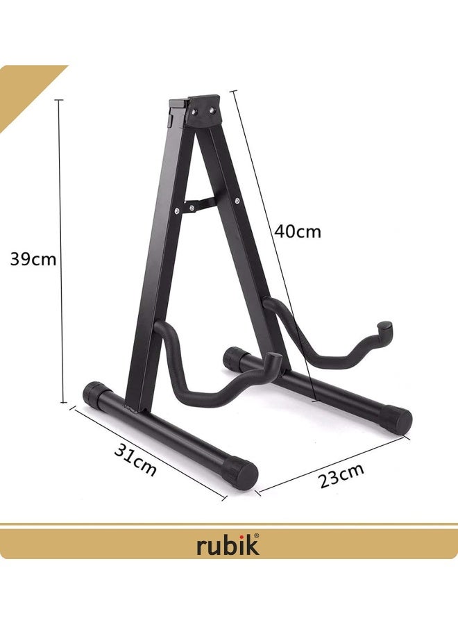 Rubik Guitar Stand For Acoustic And Electric Guitars With Secure Lock, Universal Folding Lightweight Portable A-Frame Guitar Bass Cello Stringed Instrument Holder Floor Stand (1 Pack) - Image 3