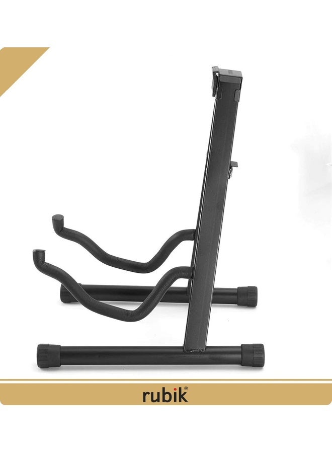 Rubik Guitar Stand For Acoustic And Electric Guitars With Secure Lock, Universal Folding Lightweight Portable A-Frame Guitar Bass Cello Stringed Instrument Holder Floor Stand (1 Pack) - Image 5