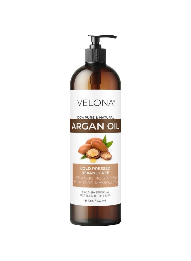 velona Argan Oil - 8 Fl Oz | 100% Pure and Natural | Morocco Oil | Skin, Body and Face Care | Nails Protector | Unrefined, Cold Pressed | Cap Kit - Image 1