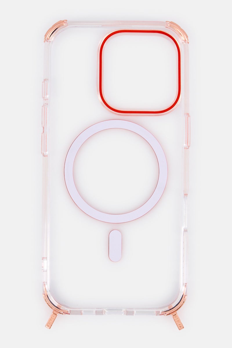 LEVELO حافظة آيفون 16 برو سيلستي مع حزام عبر الجسم، برتقالي - Image 3