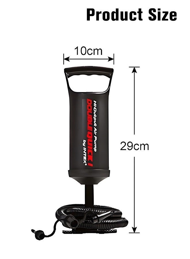 MIXDE Hand Pump,Double Quick Air Pump for Inflatable, Hand Held Air Pump Rapid Inflation Portable Manual Air Pump with 3 Nozzle for Outdoor, Swimming Ring, Mattress, Pool Floats, Inflatable Toys - Image 4