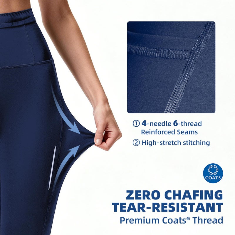 Clbort Running Leggings for Women with 6 Pockets Gym Workout Leggings High Waisted Yoga Pants Tummy Control Compression Pants - Image 5